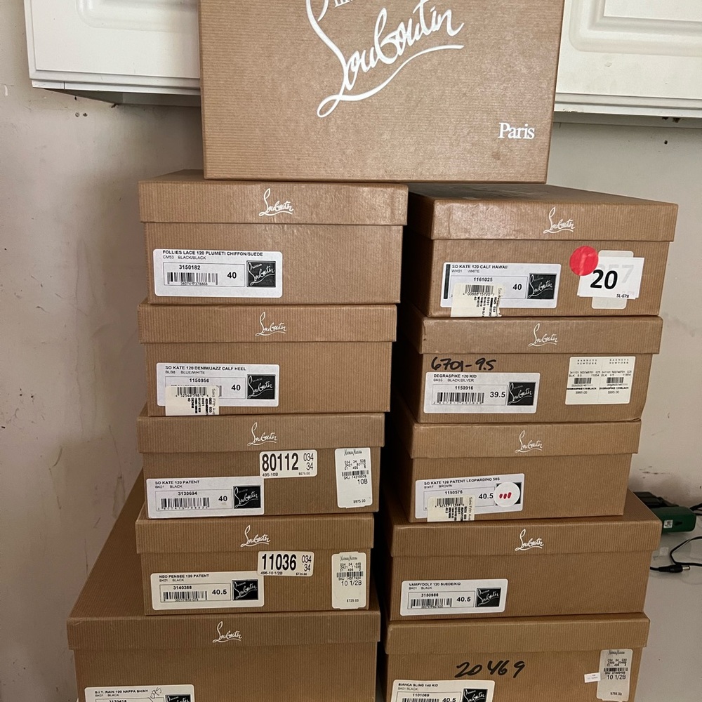 Authentic shoe boxes. $40/each. Perfect for closet decor or staging.